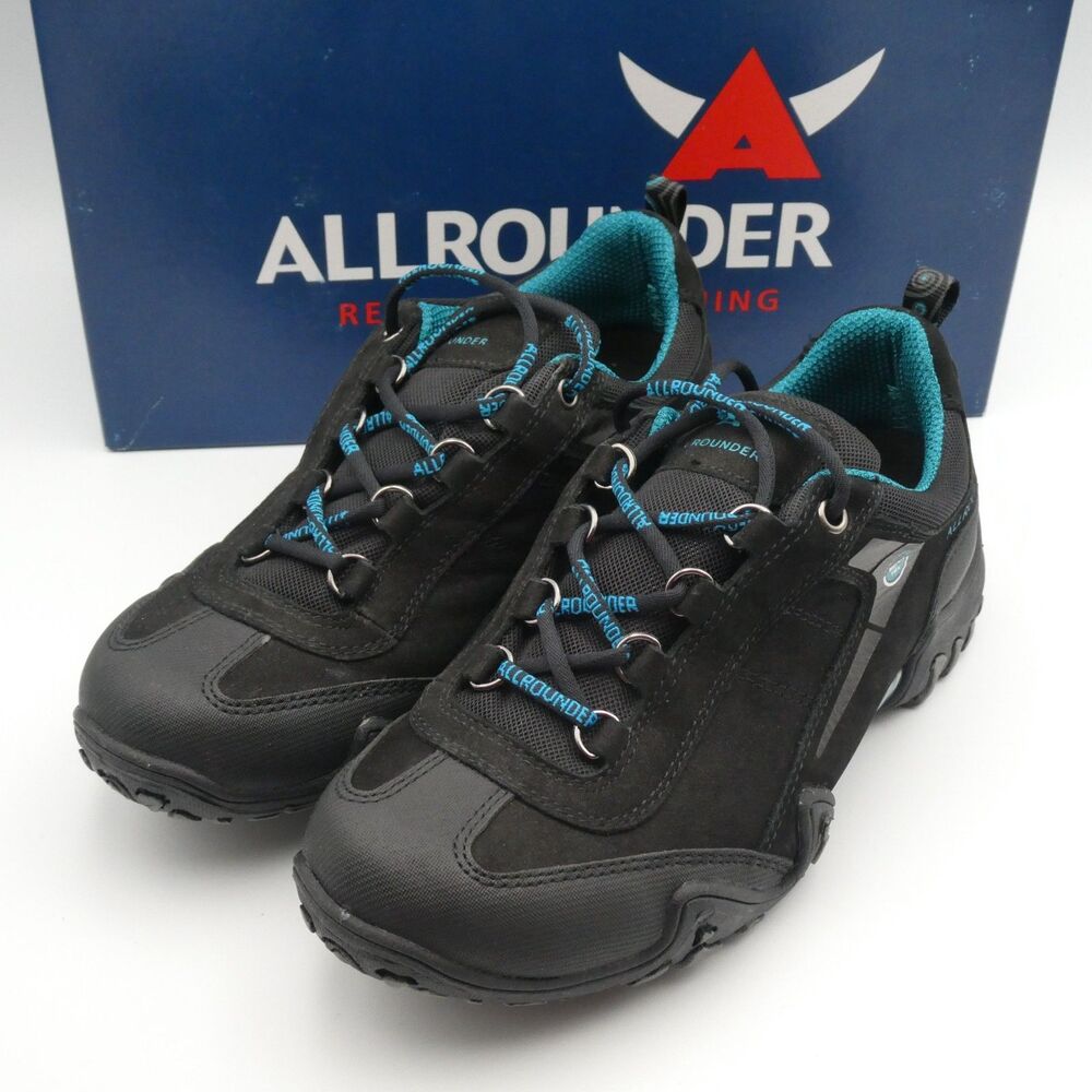 Allrounder by Mephisto Fina-Tex Women's Shoes Size 6.5 Black Nubuck Sneakers NIB